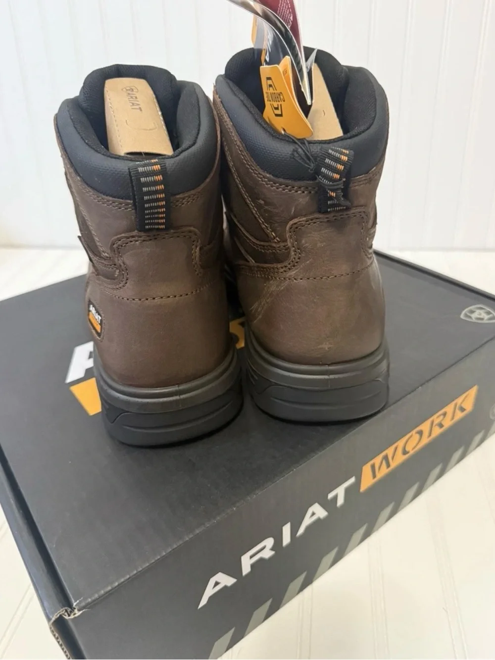 ARIAT Men’s Turbo 6” Waterproof Carbon Toe Work Boots –Durable Leather Boot 13M
